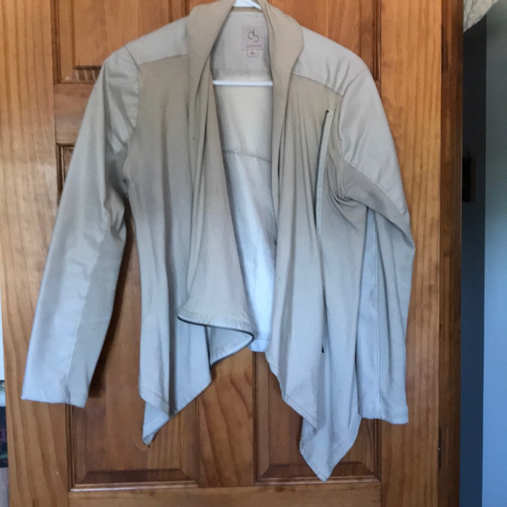 Dressbarn cream faux leather jacket